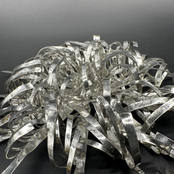 Vintage Atomic Starburst Christmas Ornaments Aluminum Handmade Set Of 2 Silver - Picture 6 of 8